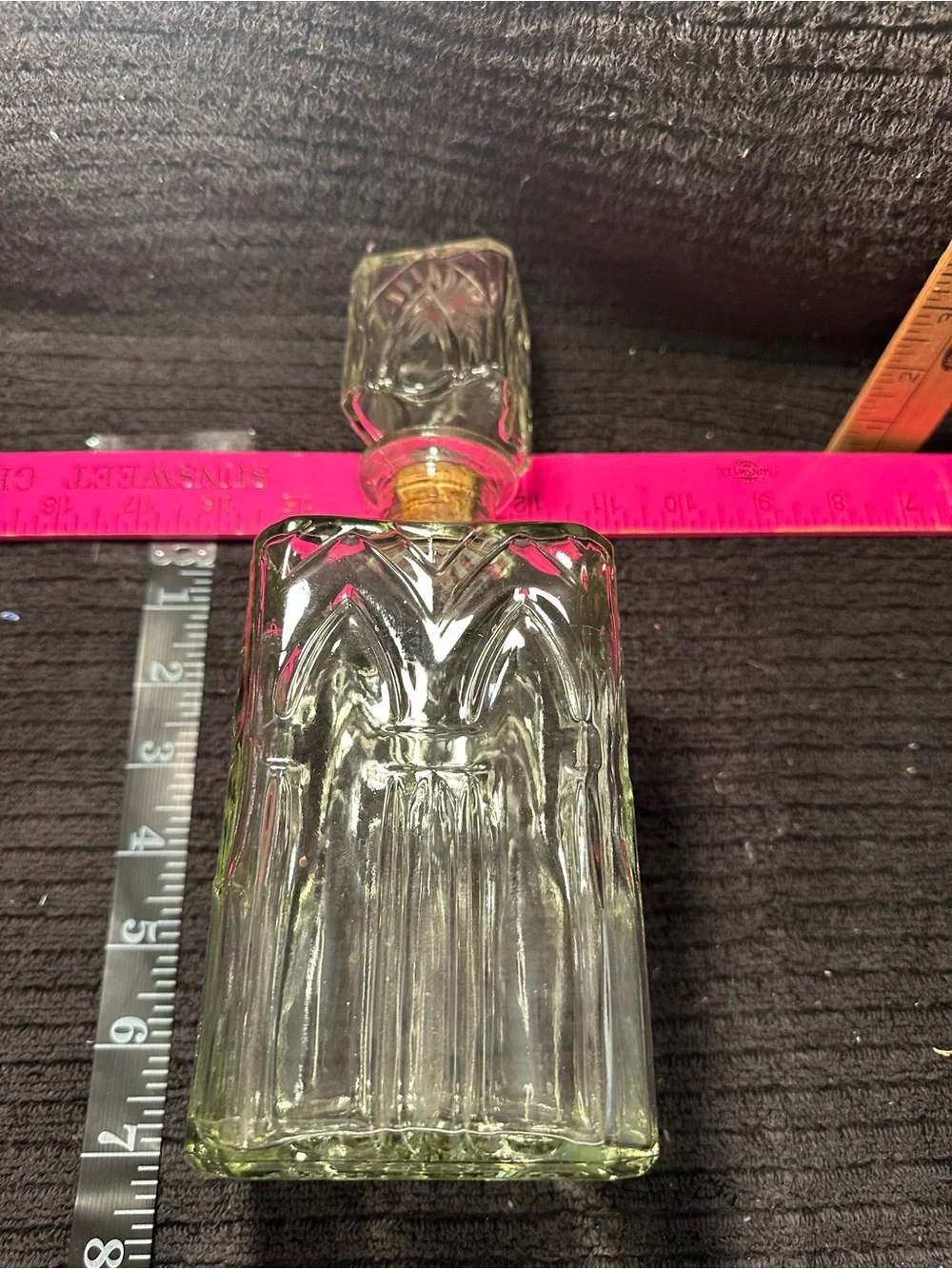 Clear Decorative Glass Decanter with top- Vintage-Style Bottles